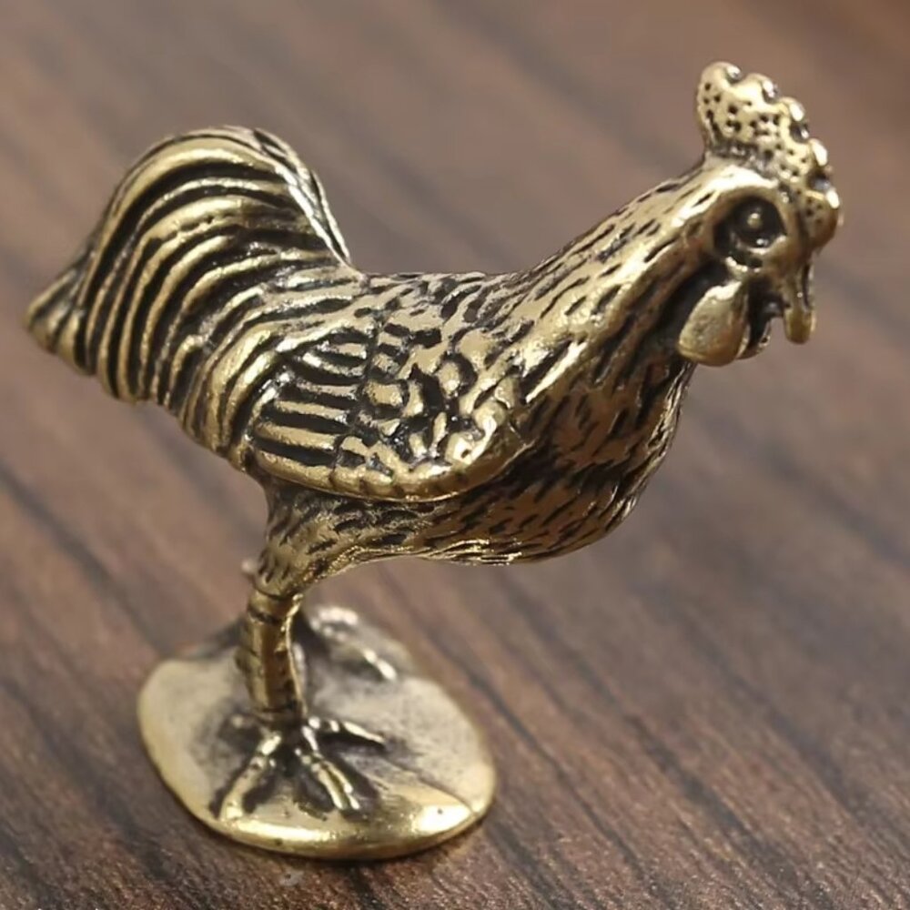 Rooster Figurines Creative  Twelve Zodiac Chicken Ornaments Portable Crafts Coll